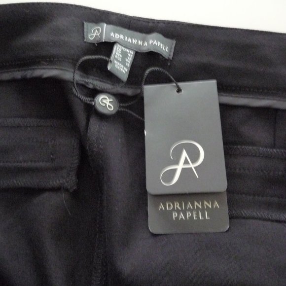 ADRIANA PAPELL NEW black viscose LILI pants  with decorative zips size 14 - Picture 1 of 7